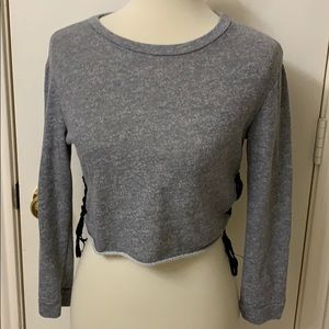 Amante Grey Sweatshirt Style Crop Top * Size‎ Small